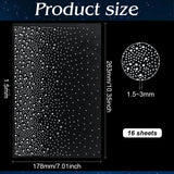 Glitter Glass Hotfix Rhinestone, Polka Dot Pattern, Crystal, 263x178x1.5mm, Rhinestone: 1.5~3mm