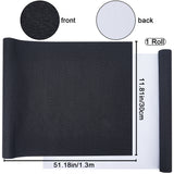DIY Imitation Leather Fabric, with Paper Back, for Book Binding, Velvet Box Making, Black, 300x1300mm