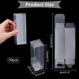 30Pcs Rectangle Transparent Plastic PVC Box Gift Packaging, Waterproof Folding Box, for Toys & Molds, Clear, 4x4x12cm