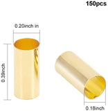 Column Brass Beads, Large Hole Beads, Golden, 10x5mm, Hole: 4.5mm, 150pcs/box