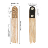 2Pcs Fashionable Alloy Tassel Epaulettes, Detachable Shoulder Badge, with Pin, Garment Accessories, Light Gold, 293mm