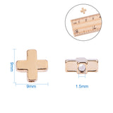 Brass Beads, Cross, Platinum & Golden, 8~9x8~9x2.5mm, Hole: 1.5mm, 20pcs/color, 40pcs/box