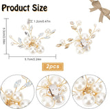 1 Sets Pearl Shoe Decoration, with Platinum Alloy Findings and Crystal Rhinestone Cabochons, Flower, White, 57x53x19mm