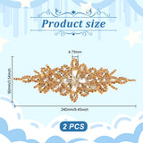 Rhinestone Flower Appliques, Ornament Accessories for Bridal Belt, Lt.Col.Topaz, 87~93x238~242x4.5~5mm