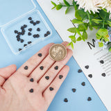 40Pcs 304 Stainless Steel Charms, Stamping Blank Tag, Heart, Electrophoresis Black, 5x6x1mm, Hole: 1mm