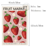 Vintage Metal Iron Tin Sign Poster, Wall Decor for Bars, Restaurants, Cafes Pubs, Rectangle, Strawberry, 300x200x0.5mm, Hole: 5x5mm