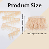 Fashion Ostrich Feather Trimming, with Cloth Band, Ornament Accessories, Coconut Brown, 76~104x1mm