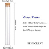 Empty Glass Bottles, with Wood Cover, Wishing Bottle, Clear, 2x15.6cm, capacity: about 40ml, 15pcs/box