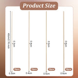 64Pcs 4 Style Paulownia Wood Strips, Square Craft Sticks, BurlyWood, 40x0.3~0.6x0.3~0.6cm, 16pcs/style