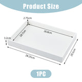 Rectangle PU Imitation Leather Jewelry Display Trays, for Necklaces, Bracelets, Rings, Earrings Storage, White, 28.25x20.1x3.2cm