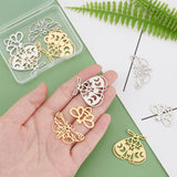 12Pcs 3 Style 201 Stainless Steel Pendants, Insects Style, Golden & Stainless Steel Color, 18~28.5x24.5~30x1mm, Hole: 1.4~1.6mm, 4pcs/style