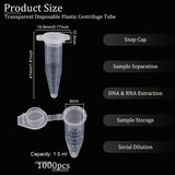 Transparent Disposable Plastic Centrifuge Tube, with Cap, Lab Supplies, WhiteSmoke, 41x19.5x12.5mm