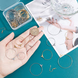 DIY Wire Wrap Ring Dangle Earring Making Kit, Including 304 Stainless Steel Hoop Earring Pendants & Earring Hooks, Golden & Stainless Steel Color, 120Pcs/box