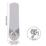 Iron Metal Stamps, Coconut Tree Pattern, Platinum, 6.55x1cm