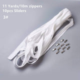 Nylon Zipper, with Metal Zipper Puller, For Pillowslip and Quilt Cover Zipper, Platinum, White, Zipper: 27mm, about 10m/strand, Zipper Puller: 26x7x6mm, 20pcs/set