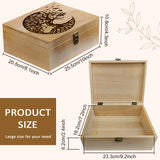 Rectangle Wooden Memory Keepsake Boxes with Lids, for Anniversary, Wedding, Memory, Birthday, Valentines Day, Tree, 24.5x19.5x10.3cm