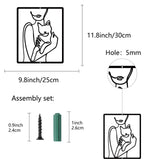 Iron Wall Signs, Metal Art Wall Decoration, for Living Room, Home, Office, Garden, Kitchen, Hotel, Balcony, Human Pattern, 300x250x1mm