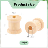 Wooden Empty Spools for Wire and Thread Cord, Thread Bobbins, BurlyWood, 14x13mm, Hole: 4.71mm~5.18mm