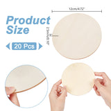 Unfinished Wood Sheet, for DIY Crafts, Home Decoration and Paint, Flat Round, Blanched Almond, 12x0.25cm