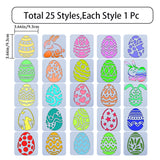 Easter PET Plastic Hollow Out Drawing Painting Stencils Templates, Square, Egg, 93x91x0.4mm, 25pcs/set