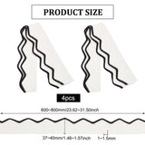 4Pcs 90% Ice Silk & 10% Elastic Fiber Ribbing Fabric for Cuffs, Waistbands Neckline Collar Trim, Scalloped Edge Jacquard Knitted Hem, Quilting Cloth, White, 600~800x37~40x1~1.5mm