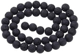 Natural Lava Rock Beads Strands, Black, Round, 8mm, Hole: 1mm, about 47pcs/strand, 15 inch