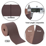 2M Flat Microfiber Imitation Leather Cord, for Clothes Decor, Coconut Brown, 49.5mm, about 2.19 Yards(2m)/Roll