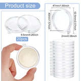 20Pcs Transparent Acrylic Big Pendants, for Coin Collection Holder, Flat Round, Clear, 52.5x47x6.5mm, Hole: 2mm