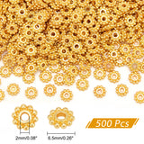 500Pcs Alloy Spacer Beads, Daisy Flower, Golden, 6.5mm, Hole: 2mm