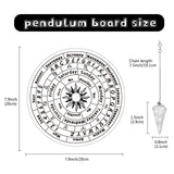Pendulum Board Dowsing Necklace Divination DIY Making Kit, Including Plywood Sign Board, Natural Amethyst Chakra Dowsing Pendulum, Sun, Dowsing Pendulum: 27.2cm, 1pc/set