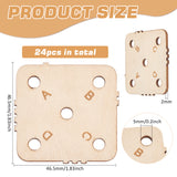 Wooden Knitting Crochet Board, 5-Hole, Square, Blanched Almond, 4.65x4.65x0.2cm, Hole: 5mm