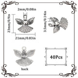 Tibetan Style Alloy Pendants, Angel, Cadmium Free & Lead Free, Antique Silver, 21x23x3.5mm, Hole: 2mm, 40pcs/box