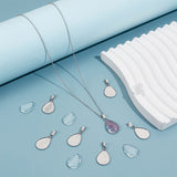 DIY Blank Teardrop Pendant Making Kit, Including 304 Stainless Steel Pendant Cabochon Settings, Glass Cabochons, Stainless Steel Color, 60Pcs/box
