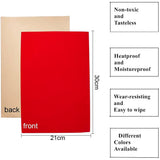 Jewelry Flocking Cloth, Polyester, Self-adhesive Fabric, with Rubber, Rectangle, Red, 29.7x20cm