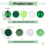Mixed Style Acrylic Beads, and ABS Plastic Imitation Pearl Beads, Mixed Color, 19~20x18~20mm, Hole: 1.8~3mm, 58pcs/box
