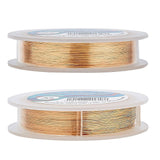 Round Copper Wire for Jewelry Making, Light Gold, 0.15mm, about 656.16 Feet(200m)/roll