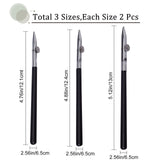 6Pcs 3 Style Adjustable Art Ruling Pen, Iron Head & Plastic Handle Matte Duck Bill Pen, Straight Line Drawing Pen, Black, 124~134x7~10x8~8.5mm, 2pcs/style