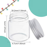 Mini Glass Bottles with Aluminum Cap Screw Top Lids, Chalkboard Sticker Labels, for DIY Art Craft Storage, Clear, 5.6x4.7cm, Capacity: 50ml