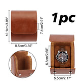 Imitation Leather Watch Package Boxes, with Buckles, Oval, Camel, 10.1x8.5x7.4cm