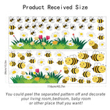 PVC Wall Stickers, Wall Decoration, Bees Pattern, 1160x390mm, 2 sheets/set