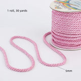 Nylon Thread, Twisted Cord, Pearl Pink, 5mm, about 30yards/roll(27.432m/roll)