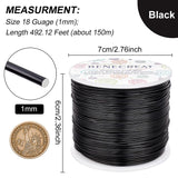 Round Aluminum Wire, Black, 18 Gauge, 1mm, about 492.12 Feet(150m)/roll
