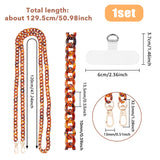 Transparent Acrylic Link Cell Phone Chain Crossbody Neck Chain, with TPU Mobile Phone Lanyard Patch and Alloy Swivel Clasps, Saddle Brown, 1295mm