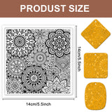 Silicone Clay Texture Mat, Clay Modeling Pattern Pad, Floral, 140x140x3mm
