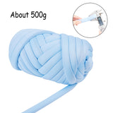 Arm Knitting Yarn, Polyester Yarn, Super Soft Washable Bulky Giant Yarn, for Extreme Knitting DIY Handmade Blankets, Cornflower Blue, 19mm, about 500g/bundle, about 24m/bundle