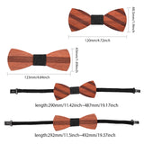 2Pcs 2 Style Adjustable Wood Bow Ties, with Polyester Band, Sienna, 290~492x9.5~10mm, 1pc/style