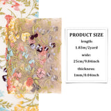 2 Yards Polyester Embroidery Floral Mesh Fabric, Garment Accessories, Colorful, 9-7/8 inch(250mm)