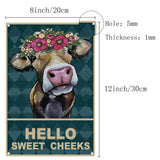 Rectangle Metal Iron Sign Poster, for Home Wall Decoration, Cow Pattern, 300x200x0.5mm