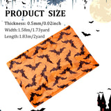 Halloween Themed Nylon Gauze Fabric, Garment Accessories, Bat Pattern, Dark Orange, 158x0.05cm