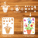 Plastic Drawing Painting Stencils Templates, for Painting on Scrapbook Fabric Tiles Floor Furniture Wood, Rectangle, Other Plants, 29.7x21cm